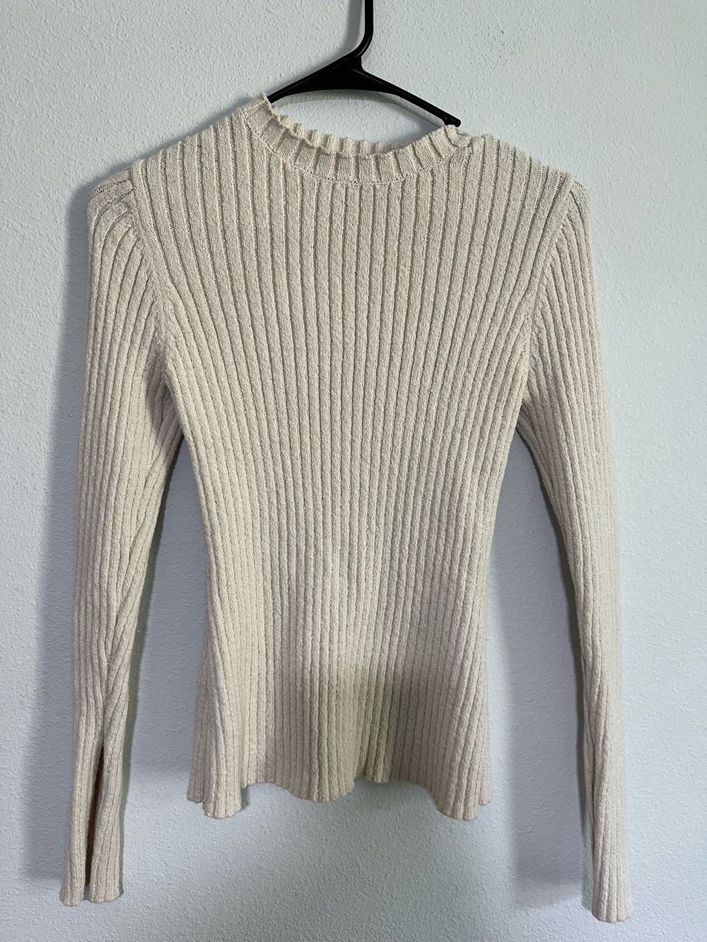 H&M Women’s Cream Ribbed Long-Sleeve Sweater - Picture 3 of 4